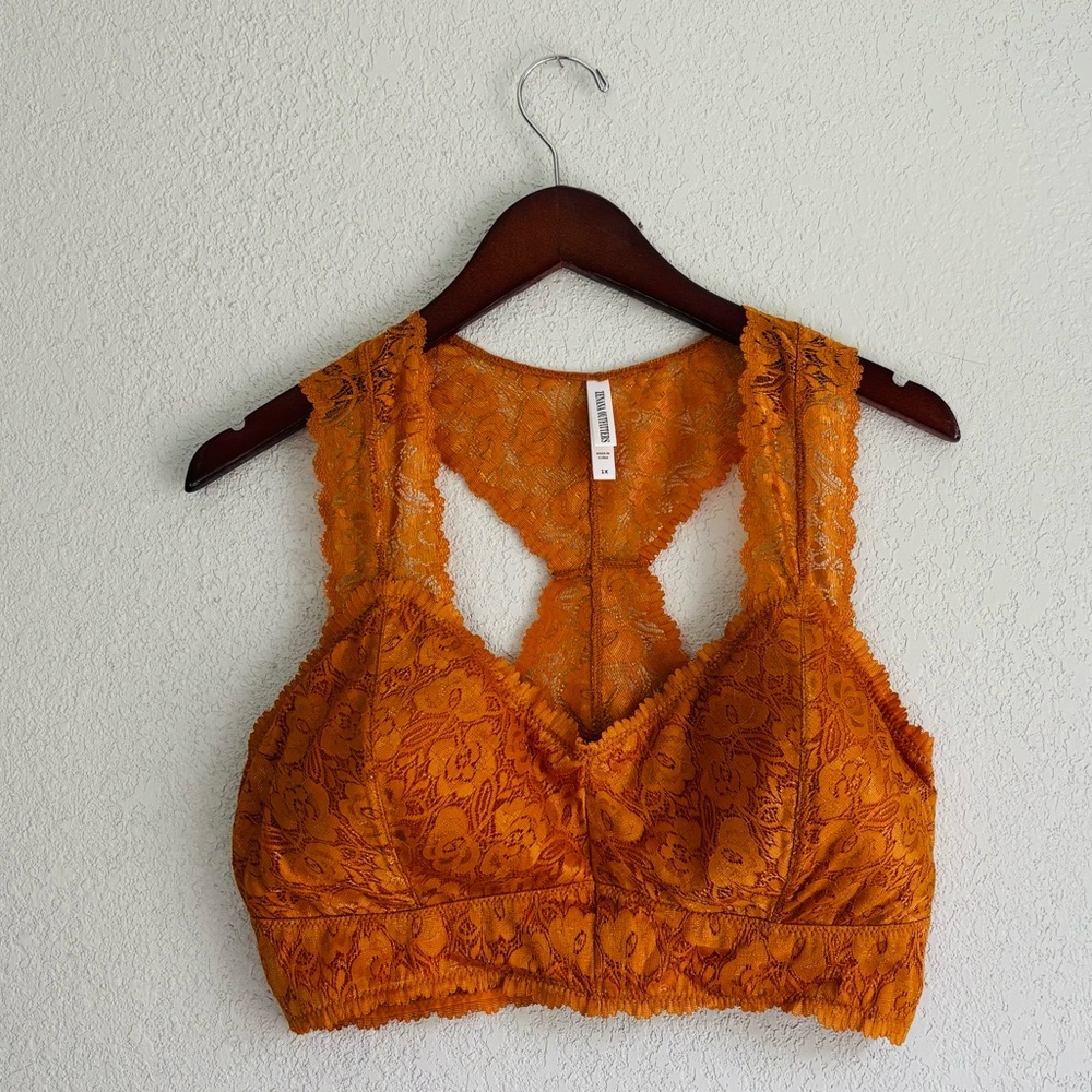 Zenana Outfitters Orange Lace Bralette